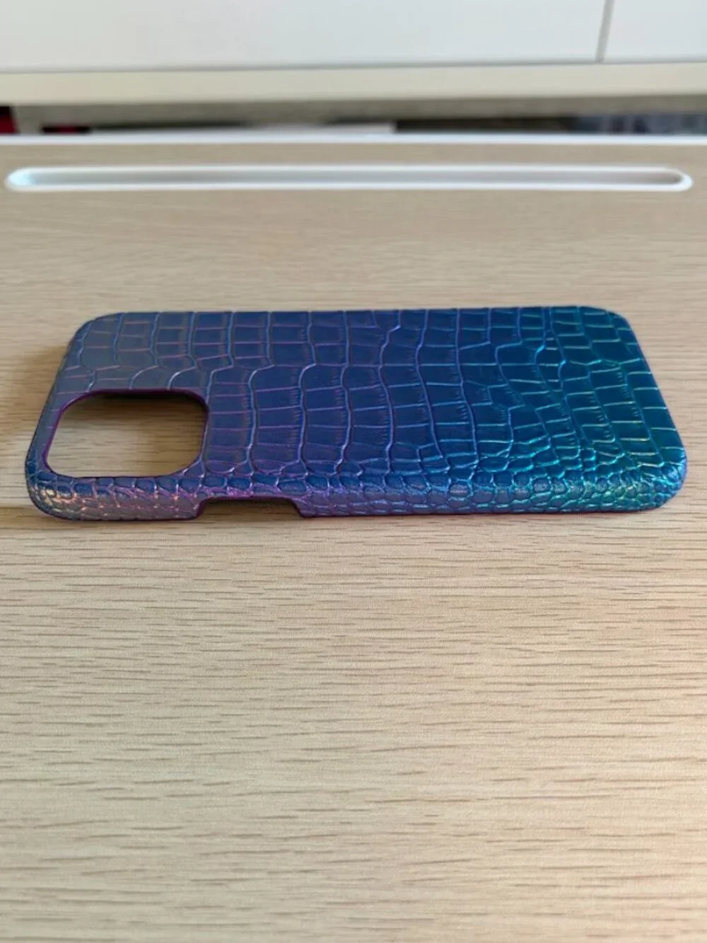 4 for $12 Iridescent Purple Blue Croc Embossed iPhone 12 Pro Max Case